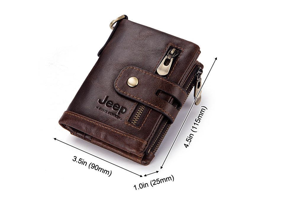 Leather men's wallet coin purse