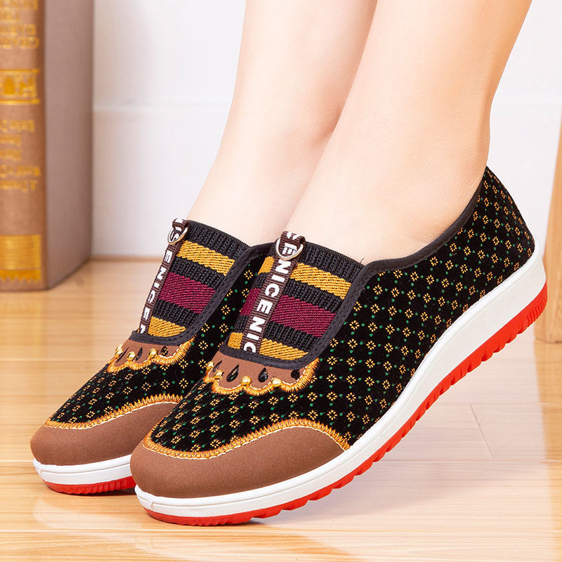 Middle-Aged and Elderly Mothers Shoes One-Foot Flat Casual Cloth Shoes