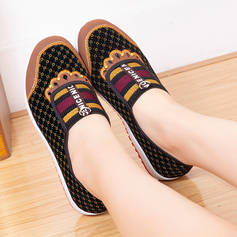 Middle-Aged and Elderly Mothers Shoes One-Foot Flat Casual Cloth Shoes