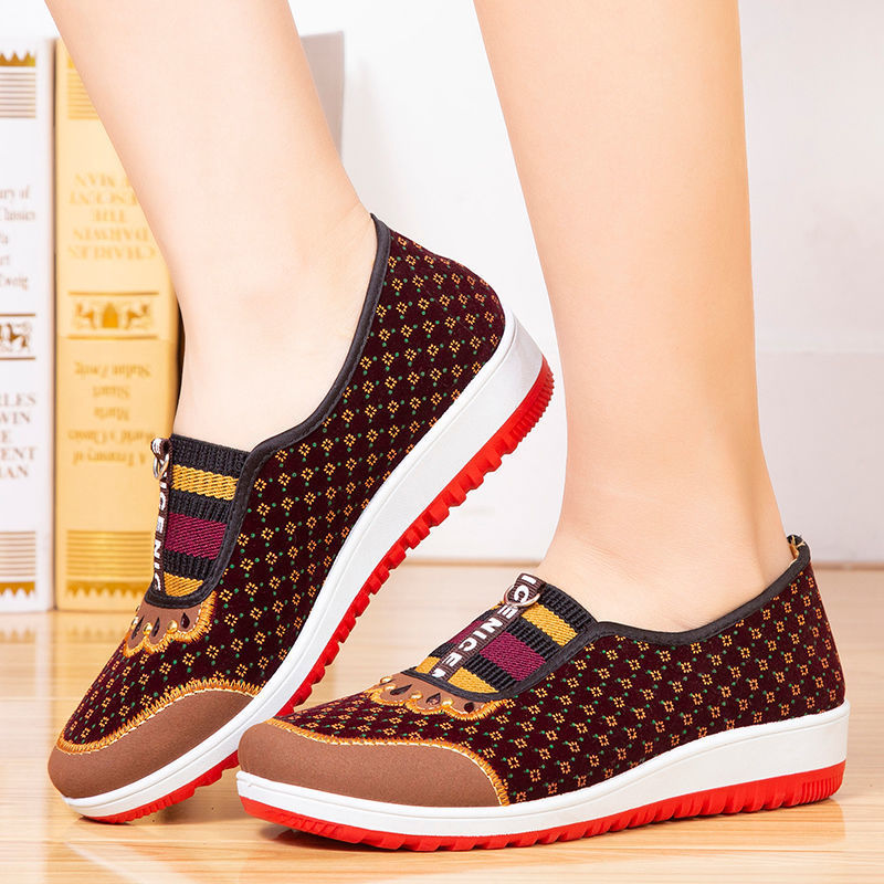 Middle-Aged and Elderly Mothers Shoes One-Foot Flat Casual Cloth Shoes