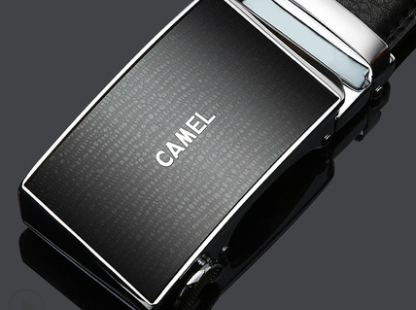 Camel Belt Men'S Leather Automatic Buckle Belt Cowhide Belt Casual Men'S Trouser Belt