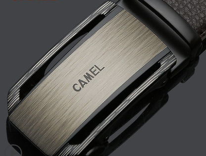 Camel Belt Men'S Leather Automatic Buckle Belt Cowhide Belt Casual Men'S Trouser Belt