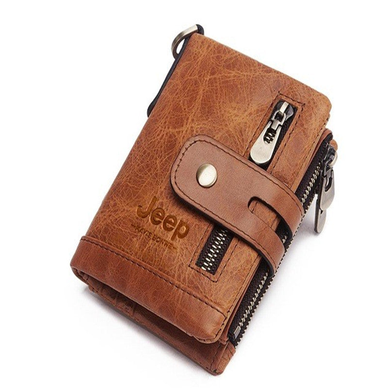 Leather men's wallet coin purse