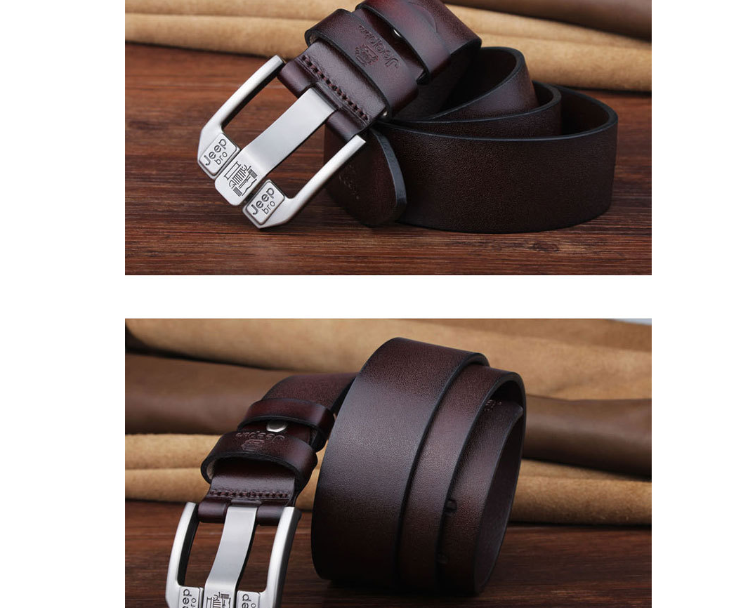 Leather belt, long plus size fat cowhide belt, pin buckle, casual wide decoration