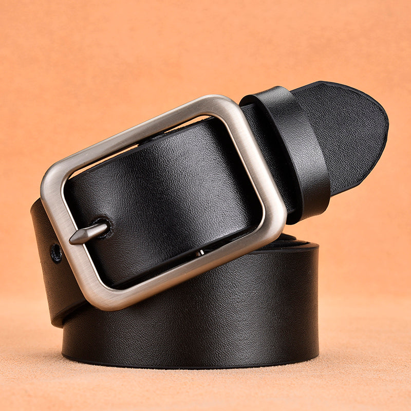 Men's leather pin buckle casual belt