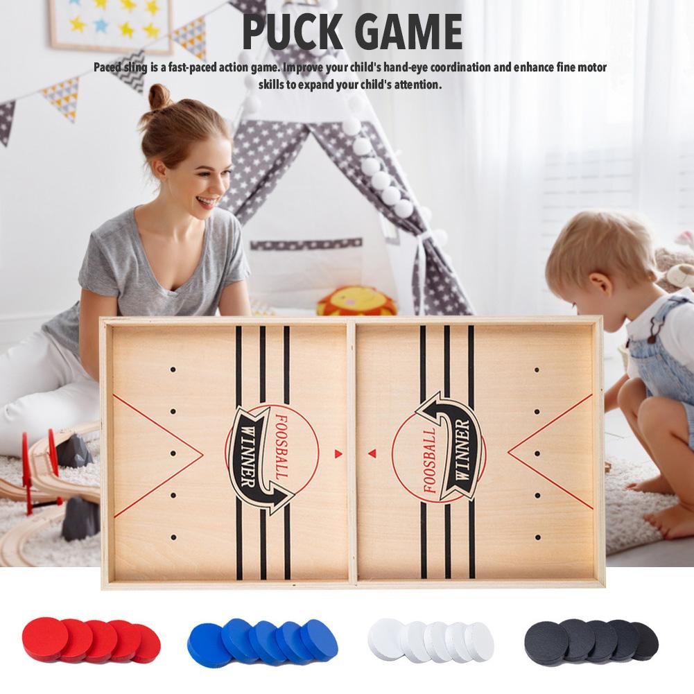 Puck Game Fast Sling Wooden Parent-child Interactive Game Chess Prop